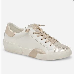 Dolce Vita Cream and Gold Sneakers